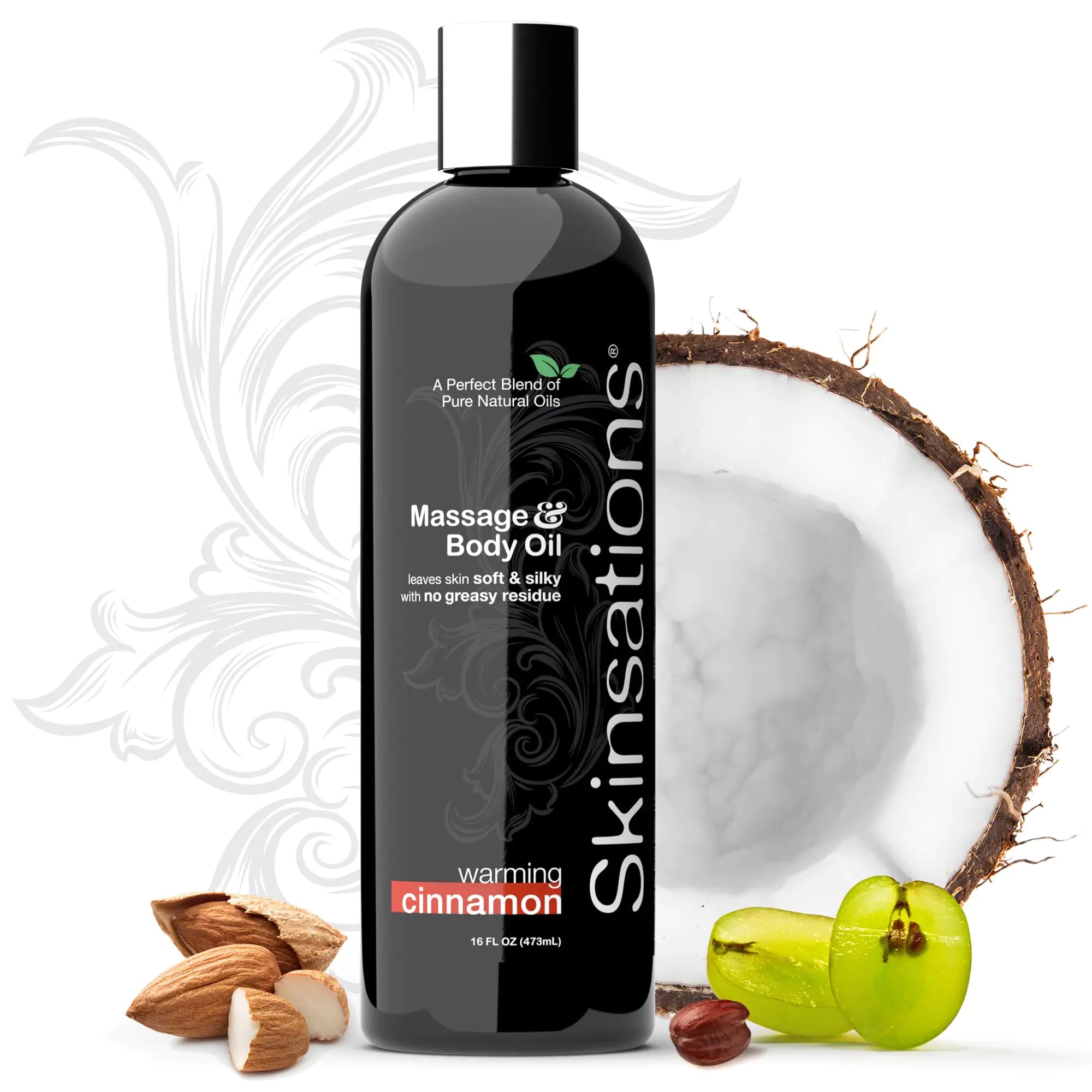 Cinnamon Bliss Massage Oil - 16oz | Silky Almond & Jojoba Blend