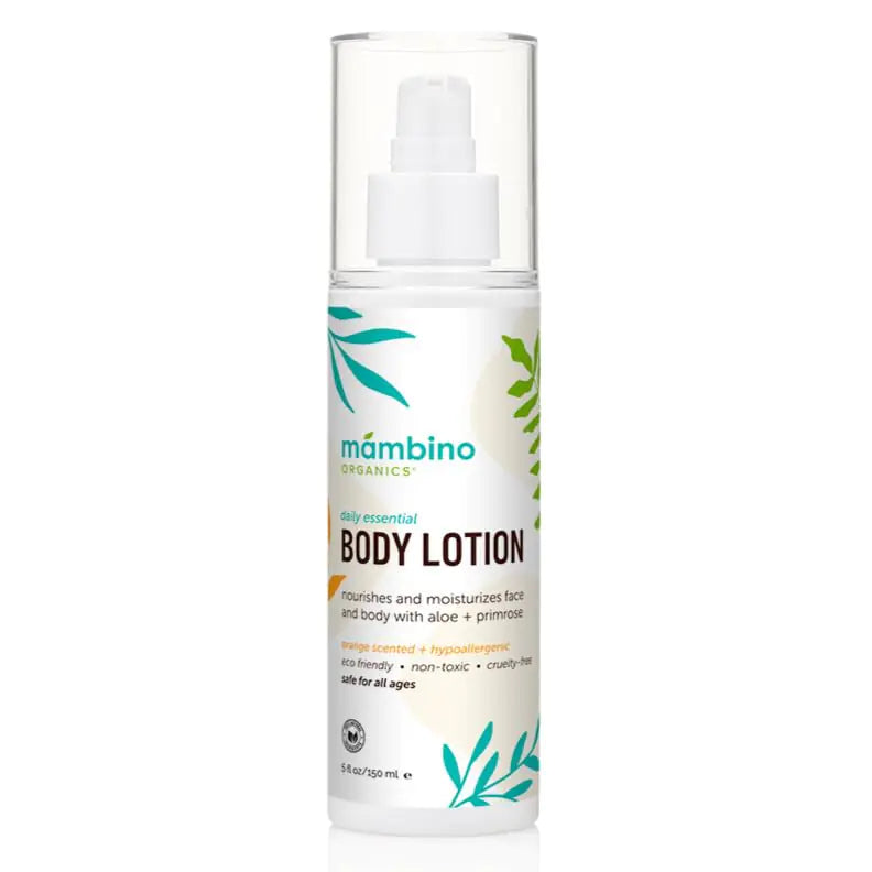 Mambino Organics Daily Body Lotion – Natural Vegan Moisturizer with Coconut & Aloe for Hydrating Dry Skin on Face, Body & Hands (5 fl oz)
