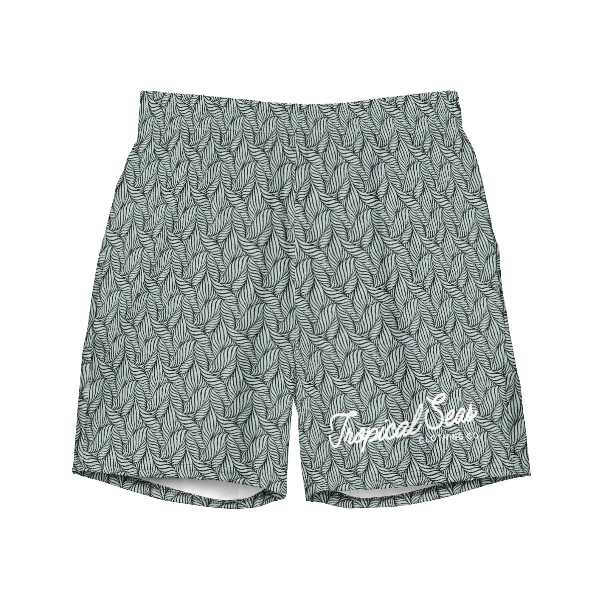 Men's  Grey Palm Swim Trunks